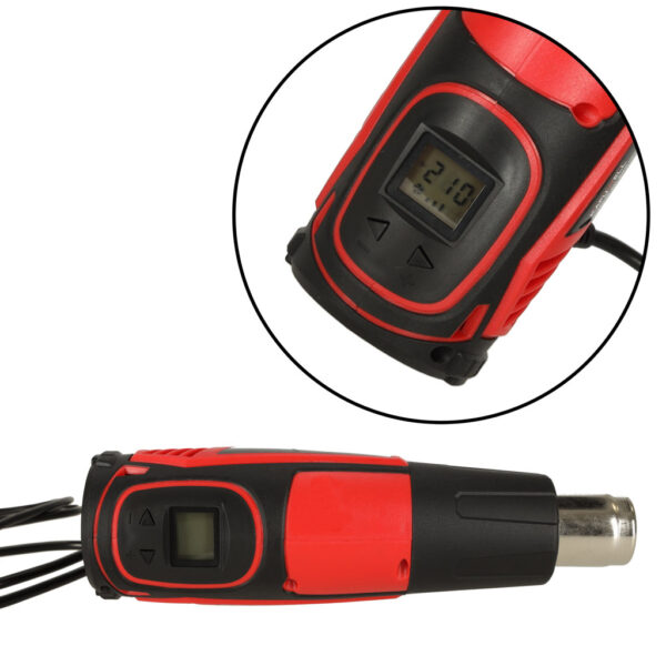 KAFUWELL Opalarka elektryczna z regulacja tempratury 0-600 st. C przepływ powietrza 300-500 l/min + 4 wymienne końcówki 1850W - obrazek 14