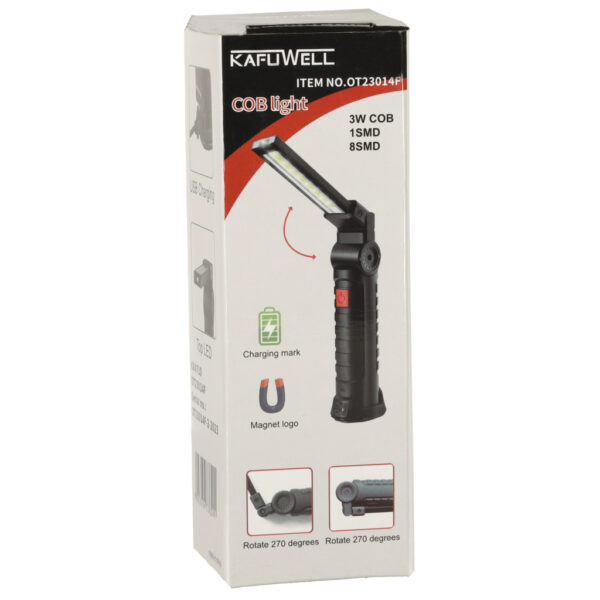 Lampa warsztatowa latarka LED USB 5 trybów składana magnes hak akumulator 1200 mAh 200 lm KAFUWELL - obrazek 9