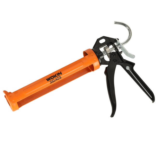 Pistolet wyciskacz do silikonu akrylu kleju kartuszy mas obrotowy korpus 360 255mm WOKIN - obrazek 3