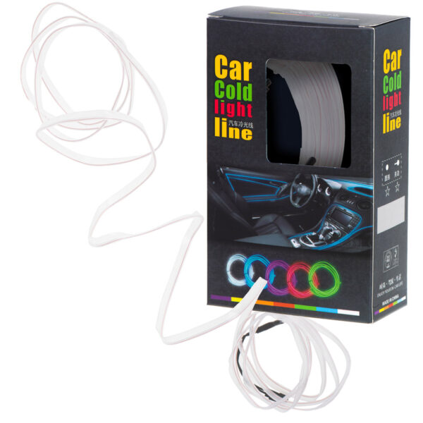 Oświetlenie ambientowe LED do samochodu / auta USB / 12V taśma 5m biała - obrazek 7