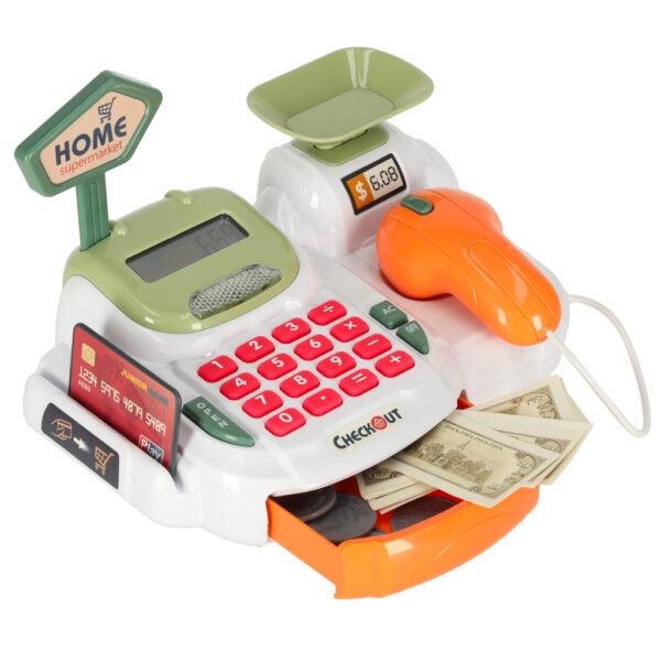 Kasa fiskalna dla dzieci supermarket sklep skaner kalkulator koszyk z akcesoriami 36 el. - obrazek 7