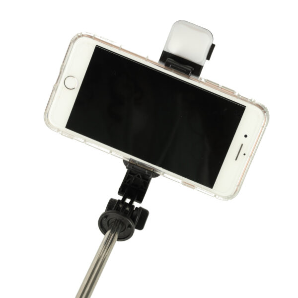 Kijek do selfie z pilotem Bluetooth statyw tripod lampka LED czarny - obrazek 4