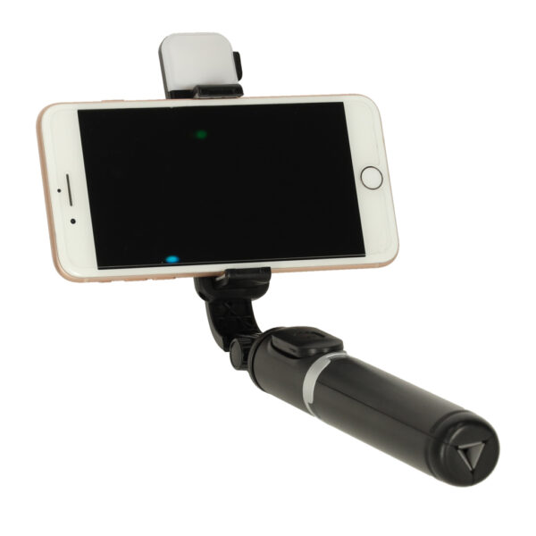 Kijek do selfie z pilotem Bluetooth statyw tripod lampka LED czarny - obrazek 5