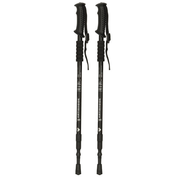 Kijki kije trekkingowe do nordic walking składane 2 sztuki czarne - obrazek 2