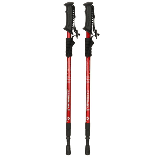 Kijki kije trekkingowe do nordic walking składane 2 sztuki czerwone - obrazek 2
