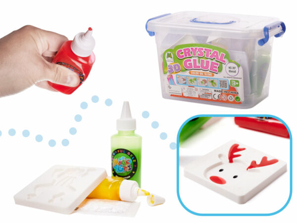 Klej żel kryształowy 3D crystal glue kreatywny zestaw w wiaderku 26el. - obrazek 2