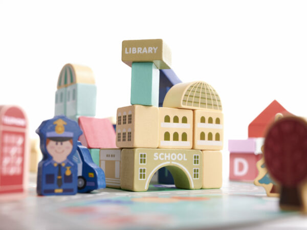 Klocki drewniane edukacyjne miasto puzzle 100el. - obrazek 13