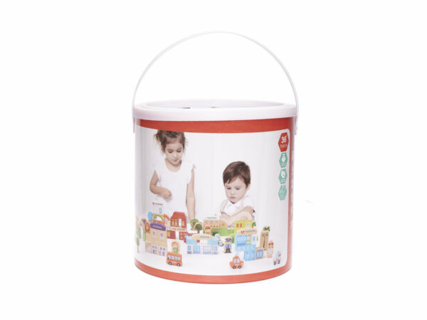 Klocki drewniane edukacyjne miasto puzzle 120el. - obrazek 16