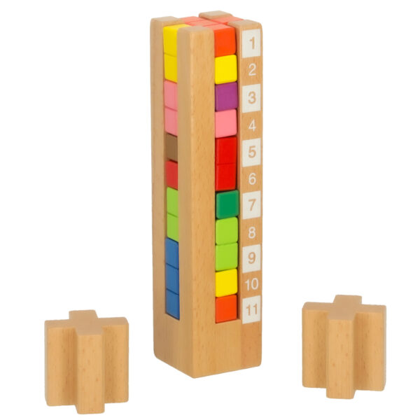Klocki drewniane edukacyjne układanka Montessori kolorowe - obrazek 2