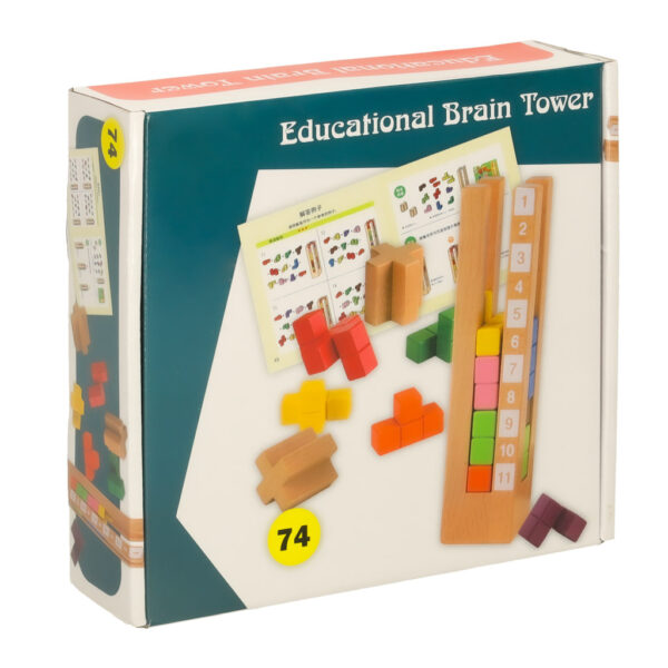 Klocki drewniane edukacyjne układanka Montessori kolorowe - obrazek 10