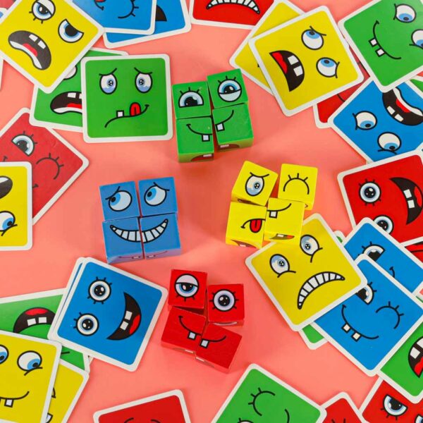 Klocki kreatywne montessori wyzwania zmieniające twarz emocje - obrazek 15