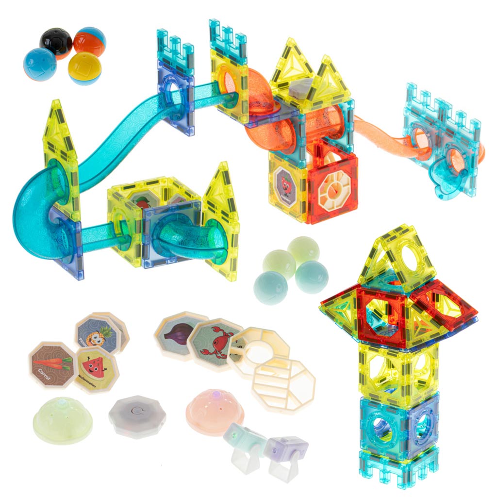 Klocki magnetyczne marble tor kulkowy świecący 202 elementy - obrazek 8
