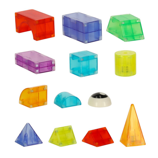 Klocki magnetyczne konstrukcyjne świecące elementy figury 3D 64 el. - obrazek 5