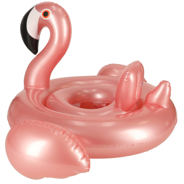 Kółko do pływania dla niemowląt koło pontonik dla dzieci z siedziskiem kółko plażowe flaming max 20kg 1-3lata 60 cm - obrazek 4