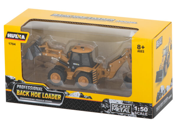 Koparka ładowarka metalowa z ruchomymi łyżkami Die-Cast H-toys 1704 1:50 - obrazek 8