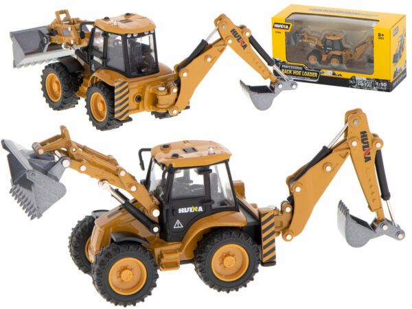 Koparka ładowarka metalowa z ruchomymi łyżkami Die-Cast H-toys 1704 1:50 - obrazek 9