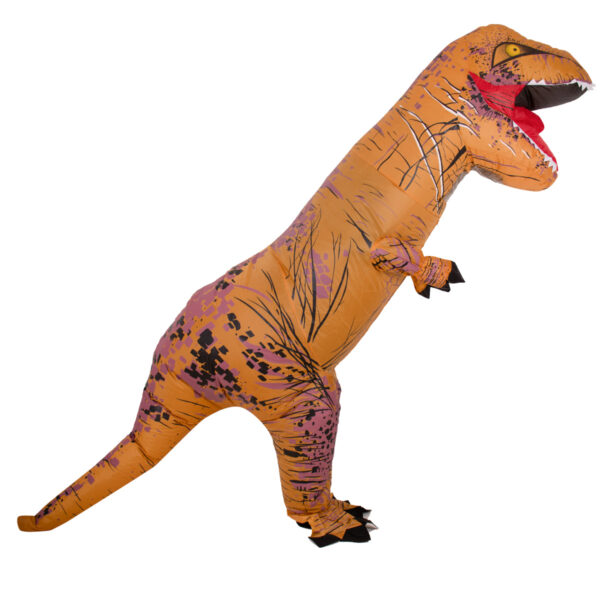 Kostium strój karnawałowy przebranie dmuchany dinozaur T-REX Gigant brązowy 1.5-1.9m - obrazek 2