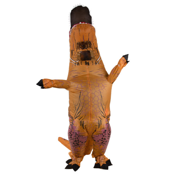 Kostium strój karnawałowy przebranie dmuchany dinozaur T-REX Gigant brązowy 1.5-1.9m - obrazek 3