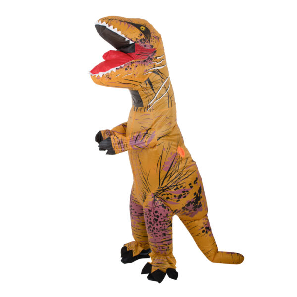 Kostium strój karnawałowy przebranie dmuchany dinozaur T-REX Gigant brązowy 1.5-1.9m - obrazek 6