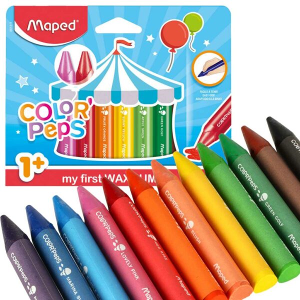 Kredki świecowe dla małych dzieci 1+ Maped 12 kolorów - obrazek 4