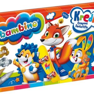 Kredki w metalowym pudełku 24 kolory + temperówka BAMBINO