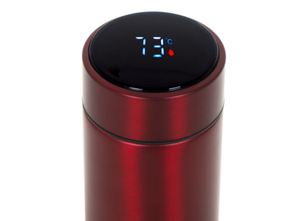 Kubek bidon termiczny termos smart LED 500ml bordowy - obrazek 3