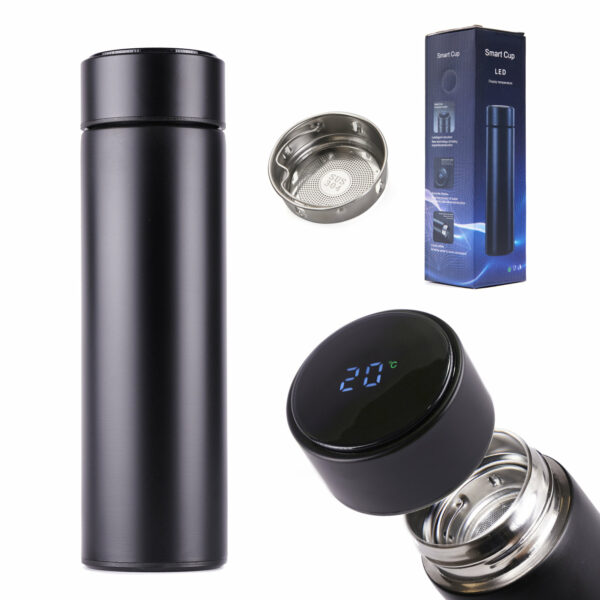 Kubek bidon termiczny termos smart LED 500ml czarny - obrazek 7