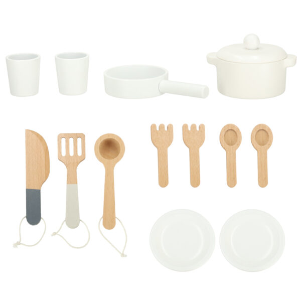 Kuchnia dla dzieci drewniana MDF Lulilo FLoro akcesoria różowa 82cm - obrazek 9