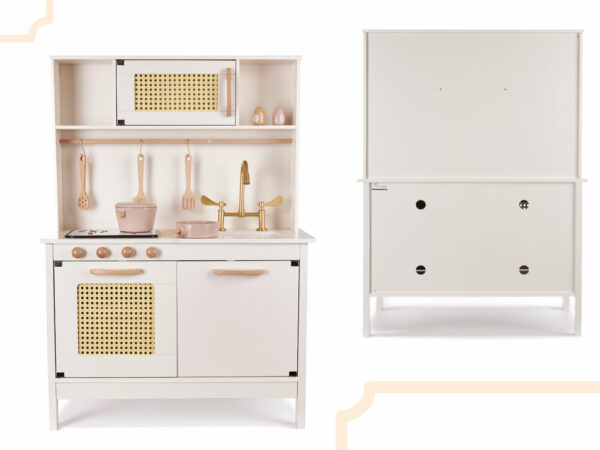 Kuchnia dla dzieci drewniana MDF retro z akcesoriami BOHO 100cm - obrazek 4