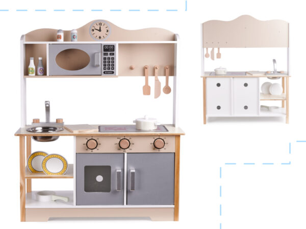 Kuchnia dla dzieci drewniana MDF LULILO KUKETO akcesoria 85cm - obrazek 4