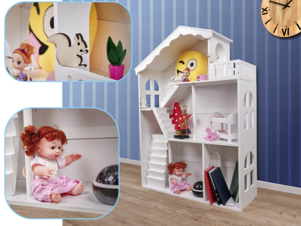 Regał na książki dla dzieci półka domek na zabawki 2w1 LULILO CALLA 116cm XXL - obrazek 6