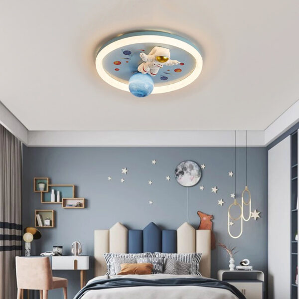 Lampa LED sufitowa plafon do pokoju dziecięcego ściemniana LUMELA + pilot astronauta - obrazek 11