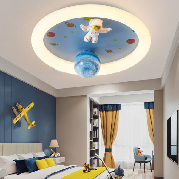 Lampa LED sufitowa plafon do pokoju dziecięcego ściemniana LUMELA + pilot astronauta - obrazek 14