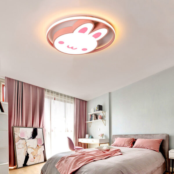 Lampa LED sufitowa plafon do pokoju dziecięcego ściemniana LUMELA + pilot króliczek - obrazek 10