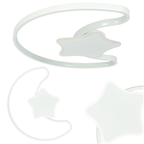 Lampa LED sufitowa plafon do pokoju dziecięcego ściemniana LUMELA + pilot księżyc biała - obrazek 6