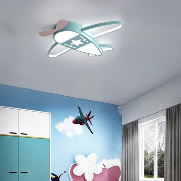 Lampa LED sufitowa plafon do pokoju dziecięcego ściemniana LUMELA + pilot samolot - obrazek 12