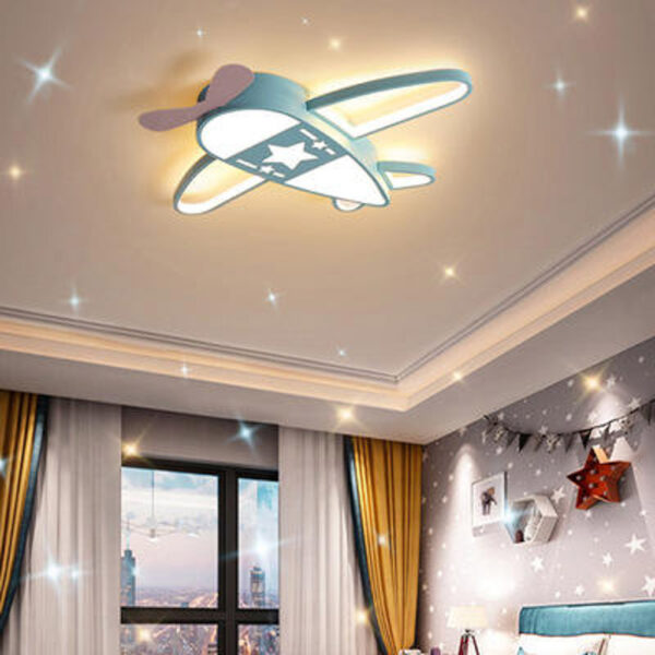 Lampa LED sufitowa plafon do pokoju dziecięcego ściemniana LUMELA + pilot samolot - obrazek 13