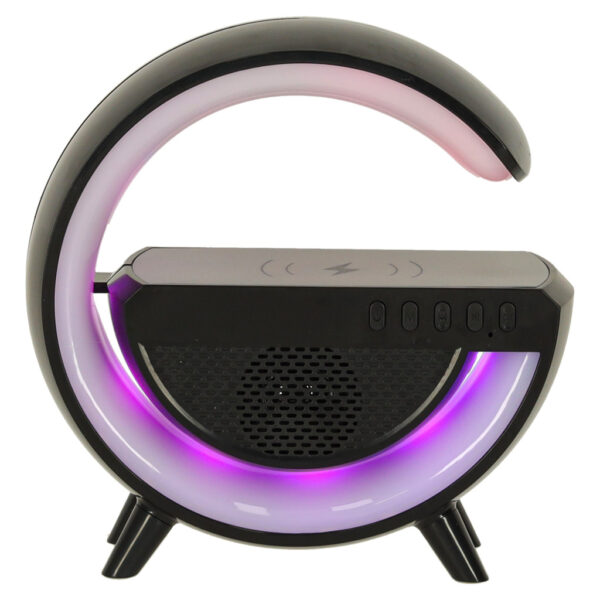 Lampka LED Gamingowa RGB głośnik ładowarka indukcyjna czarna - obrazek 3