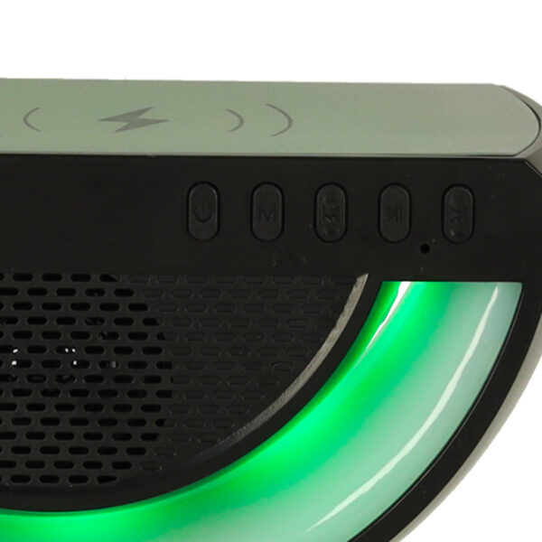 Lampka LED Gamingowa RGB głośnik ładowarka indukcyjna czarna - obrazek 4