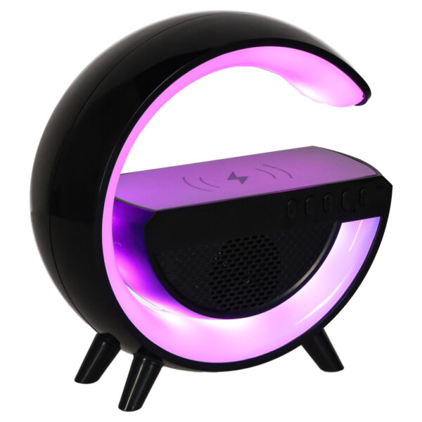Lampka LED Gamingowa RGB głośnik ładowarka indukcyjna czarna - obrazek 6
