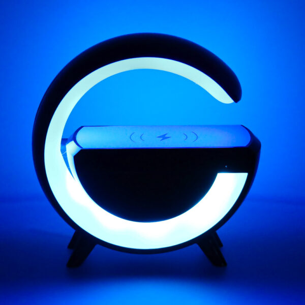 Lampka LED Gamingowa RGB głośnik ładowarka indukcyjna czarna - obrazek 9