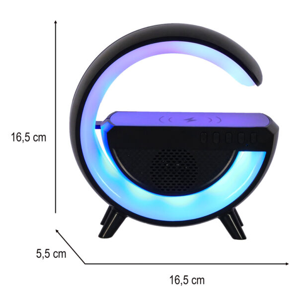 Lampka LED Gamingowa RGB głośnik ładowarka indukcyjna czarna - obrazek 11