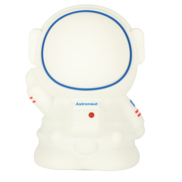 Lampka nocna dla dzieci silikonowa dotykowa miękka 8 LED USB RGB biała astronauta - obrazek 2