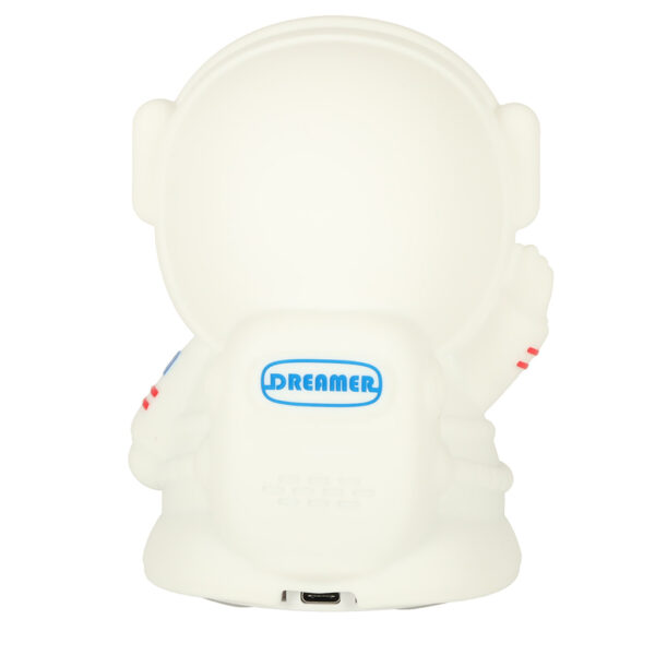 Lampka nocna dla dzieci silikonowa dotykowa miękka 8 LED USB RGB biała astronauta - obrazek 4