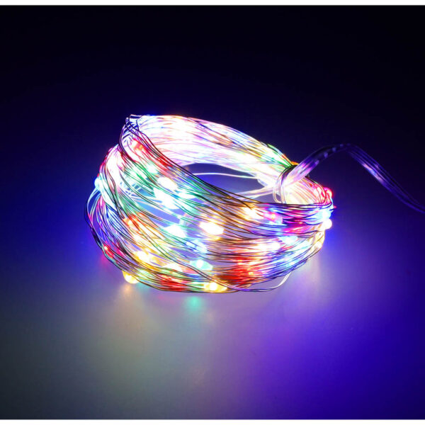 Lampki LED druciki dekoracyjne świąteczne choinkowe 5m 50LED multikolor - obrazek 2