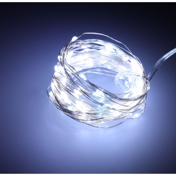 Lampki LED druciki dekoracyjne świąteczne choinkowe 5m 50LED zimny biały - obrazek 3