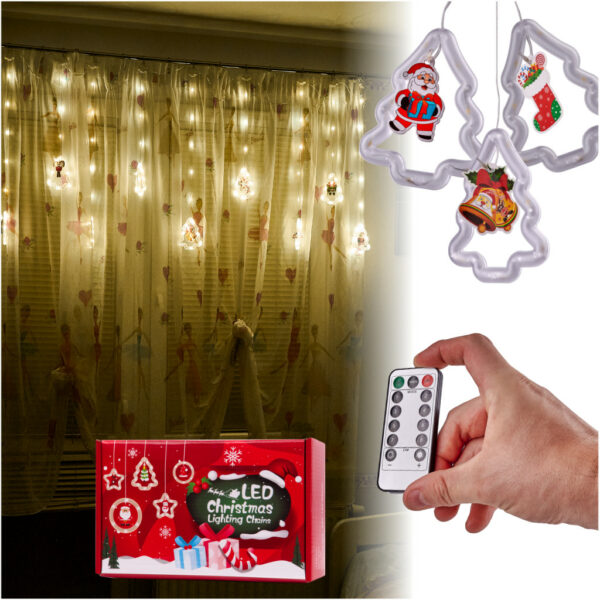 Kurtyna LED na okno girlanda świąteczna choinkowa  3 m 125 LED - obrazek 3