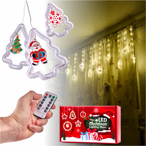 Kurtyna LED na okno girlanda świąteczna choinkowa  3 m 125 LED - obrazek 4