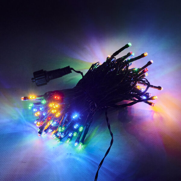 Lampki LED łańcuch świetlny świąteczne choinkowe 10m 100LED multikolor 8 trybów świecenia - obrazek 7