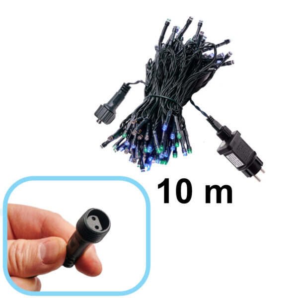 Lampki LED łańcuch świetlny świąteczne choinkowe 10m 100LED multikolor 8 trybów świecenia - obrazek 9